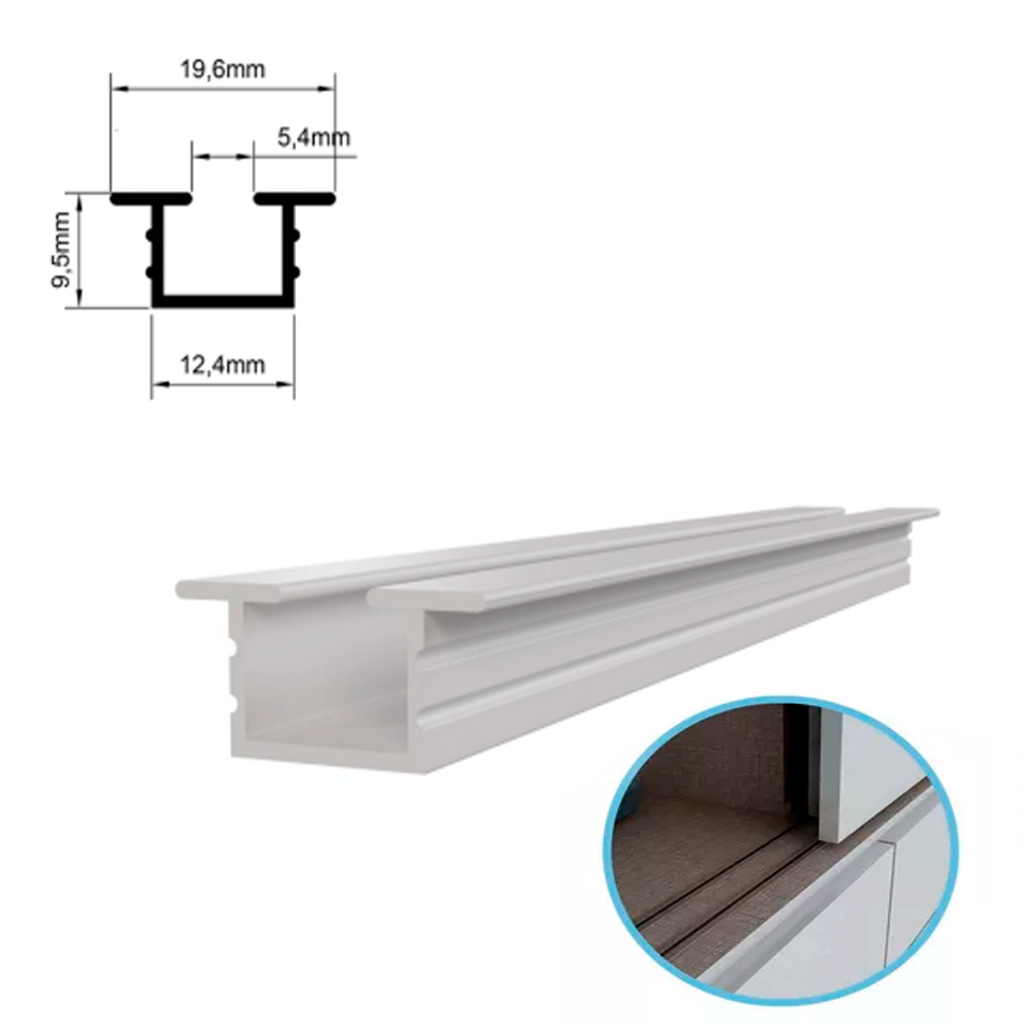 Trilho Superior Inferior Para Porta de Correr Guarda Roupa 3050 ( 2 Barras na Medida a Escolher ) em Oferta na Shopee