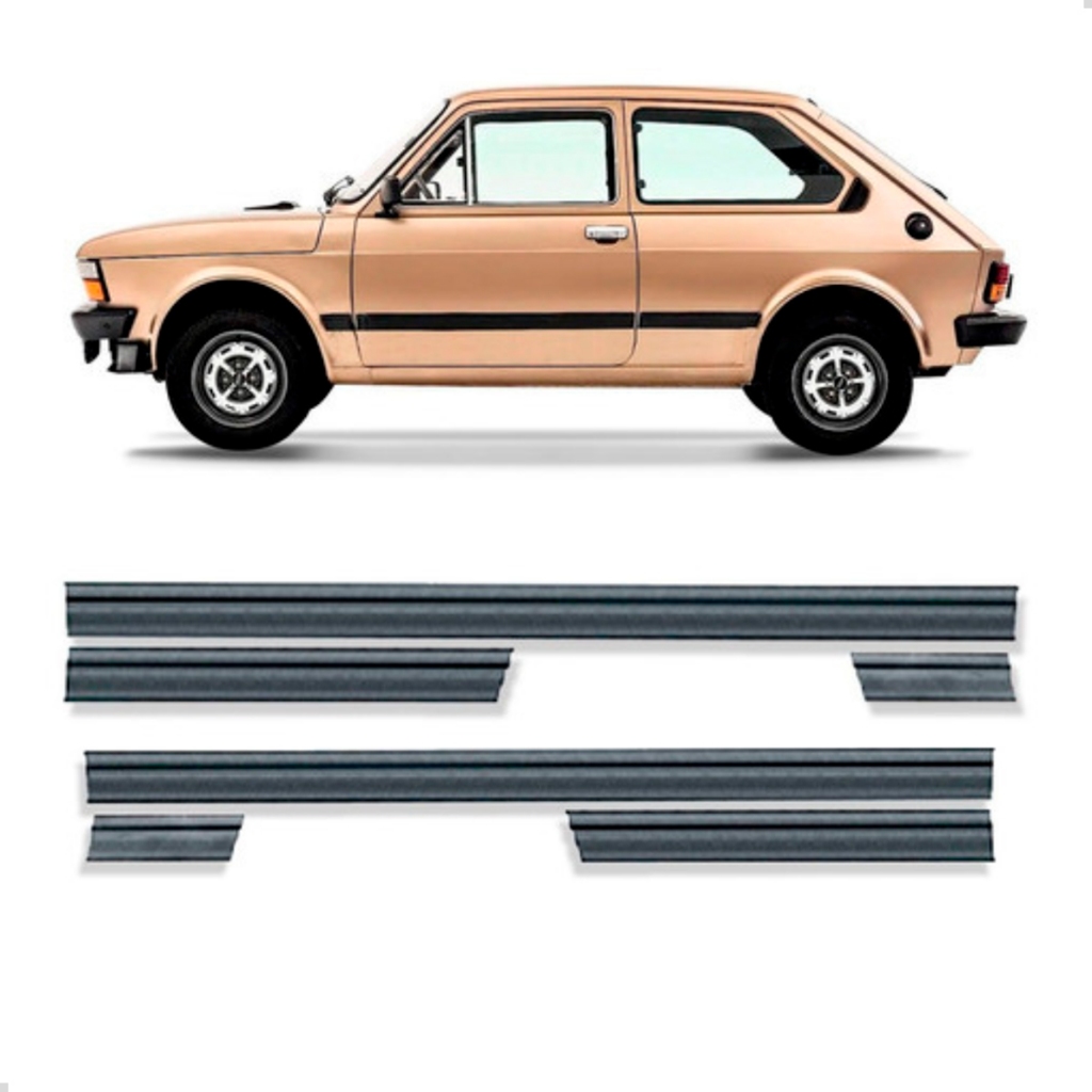 Friso Lateral Fiat 147 Oggi Spazio 6 Peças Preto em Oferta na Shopee