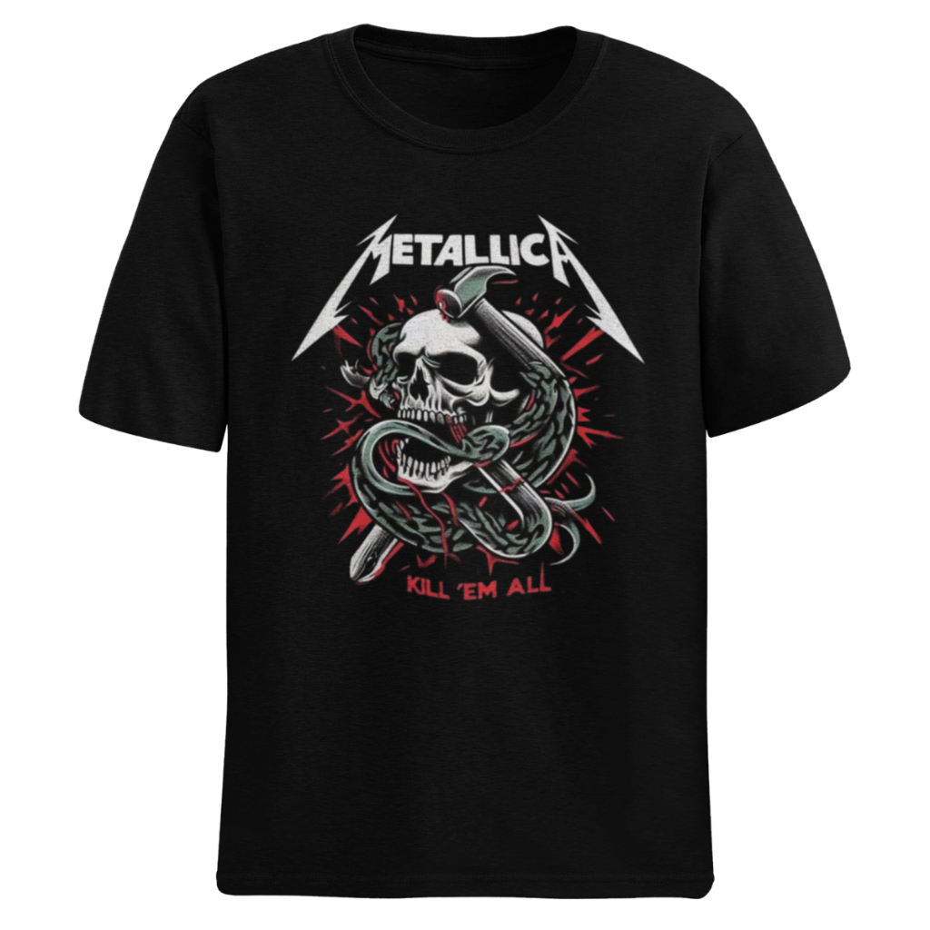 Camiseta Metallica Music Banda De Rock Style Music Algodão