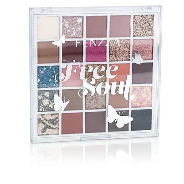 Paleta De Sombras Free Soul 25 sombras c/ Diferentes Cores - FENZZA