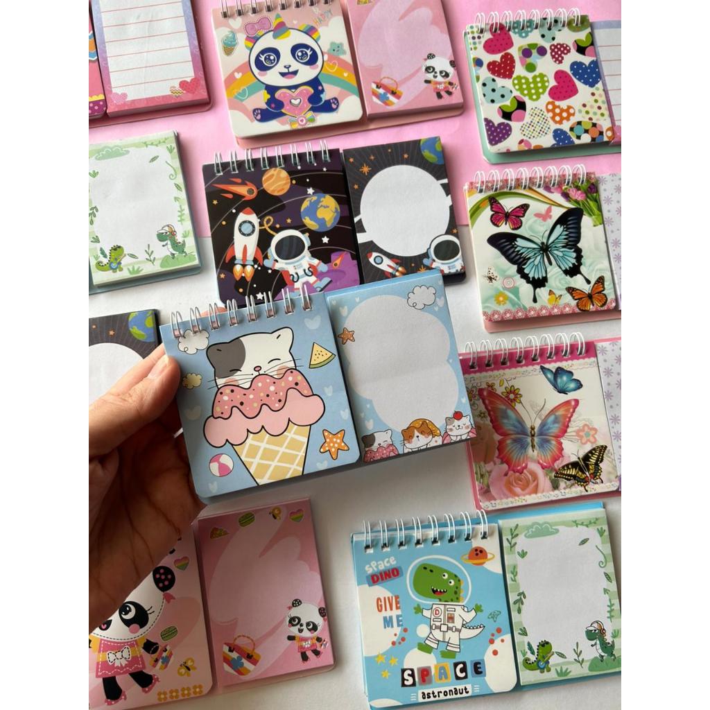 Kit Bloco de Anotações Com 2 Peças Várias Estampas Papelaria em Oferta na Shopee