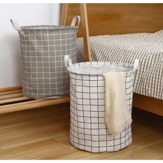 Cesto Organizador Dobrável Multiuso 40L Grid Redondo
