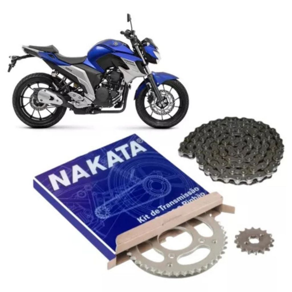 Kit Relação Corrente Transmissão Fazer 250 2005 A 2017