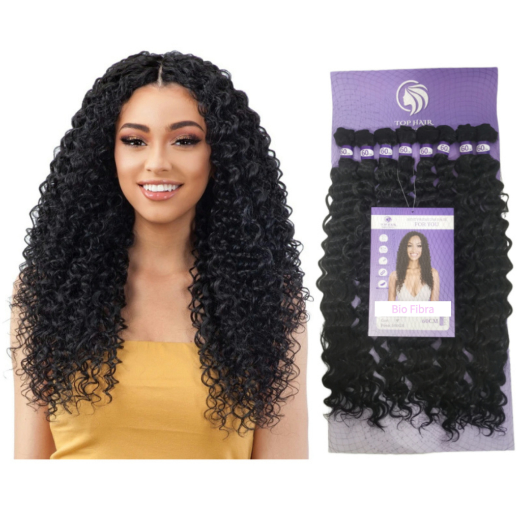 Cabelo Orgânico Cacheado Orgânico Bio Fibra 60cm 8Telas 300g Top Hair ALICE