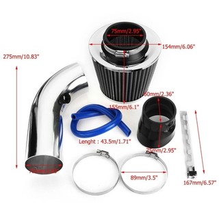 Intake e Filtro De Ar Esportivo 3 Polegadas - Universal GM VW Ford Fiat - Atenção: Cores Conforme Disponibilidade.
