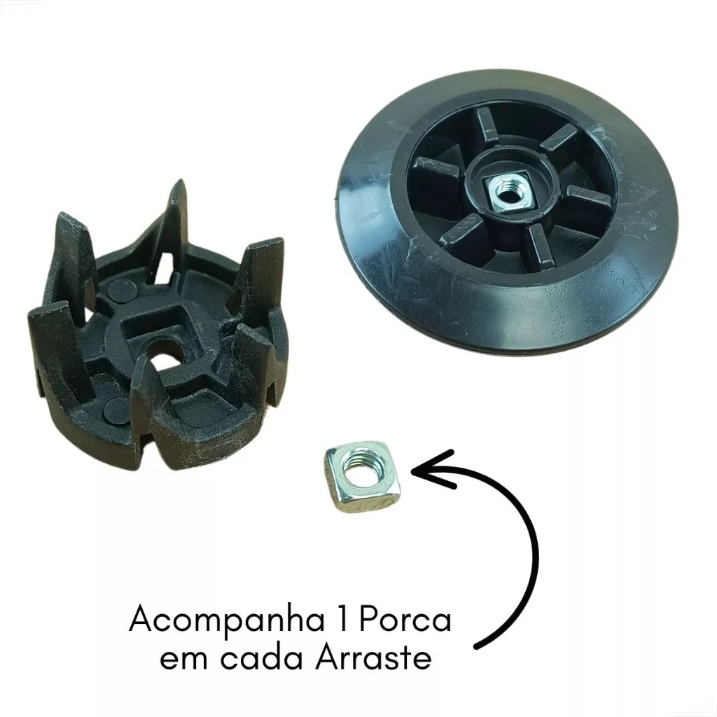 Kit 2 Arraste do Motor + 4 Arraste do Copo Liquidificador Mondial L1200 Turbo Inox — imagem 2 de 2