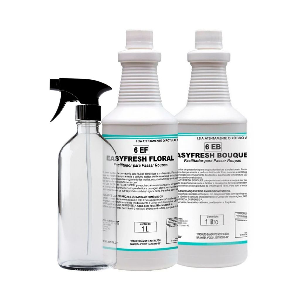 Easyfresh Facilitador De Passadoria Floral e Bouquet 1L Com Gatilho Borrifador e Frasco 500ml