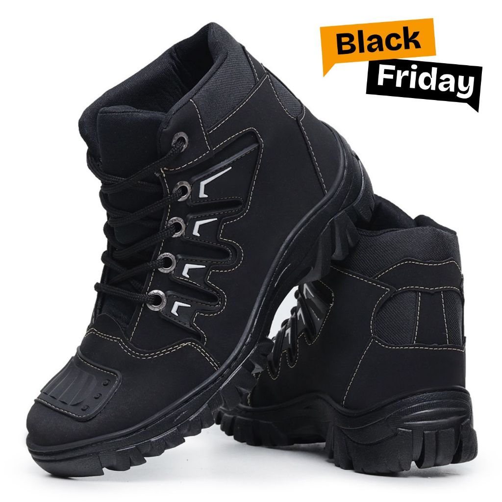 Bota Masculina Moto Biqueira Original Coturno Black Friday