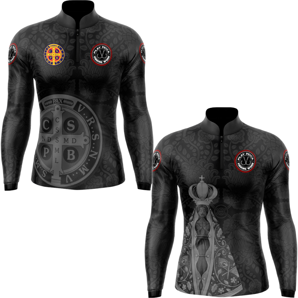 Kit 2 Camisas Camisetas São Bento + Nossa Senhora com Proteção Solar Uv50+ DryFit