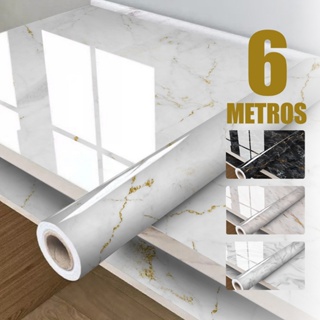 Papel de Parede Mármore Dourado Adesivo | Contact Premium p/ Cozinha, Banheiro e Sala | Envio Rápido em Oferta na Shopee