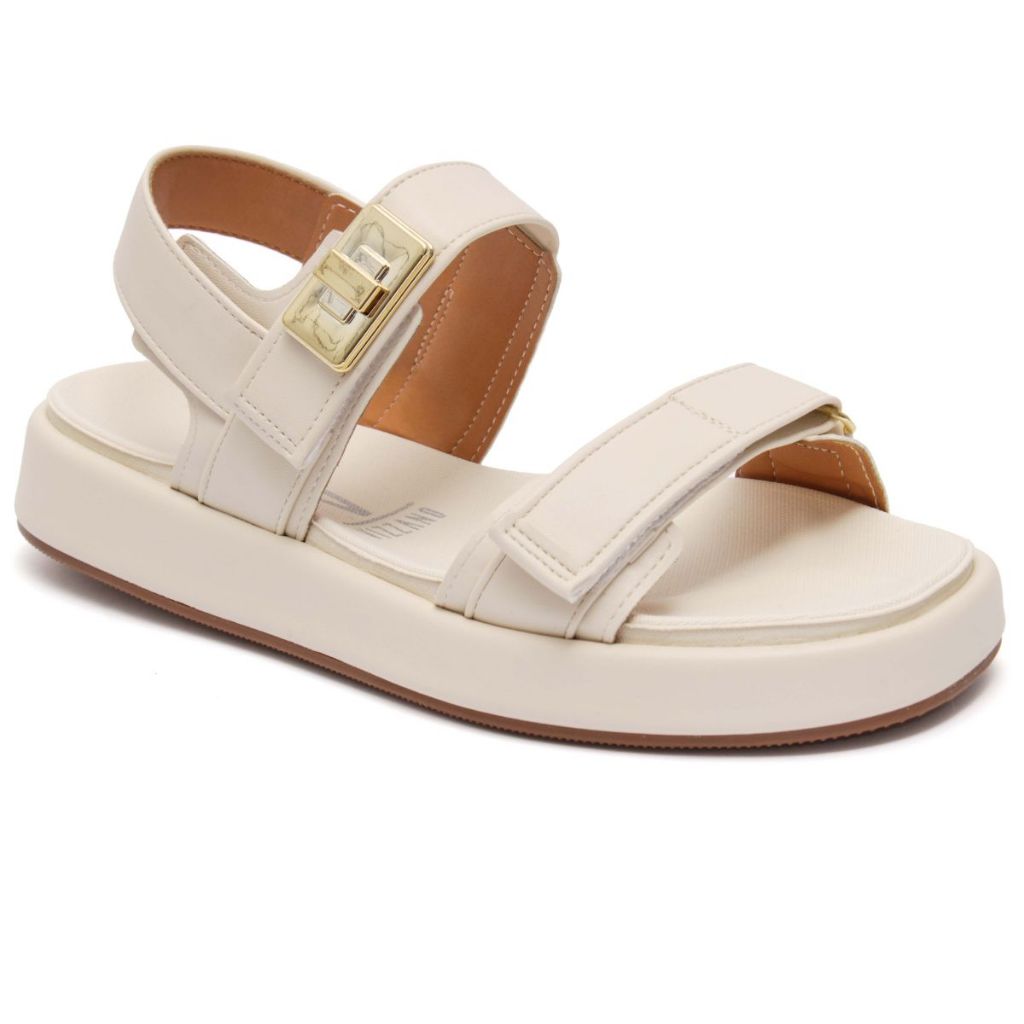 Sandália Papete Vizzano Feminino Flats Confortável Branco Original 6506