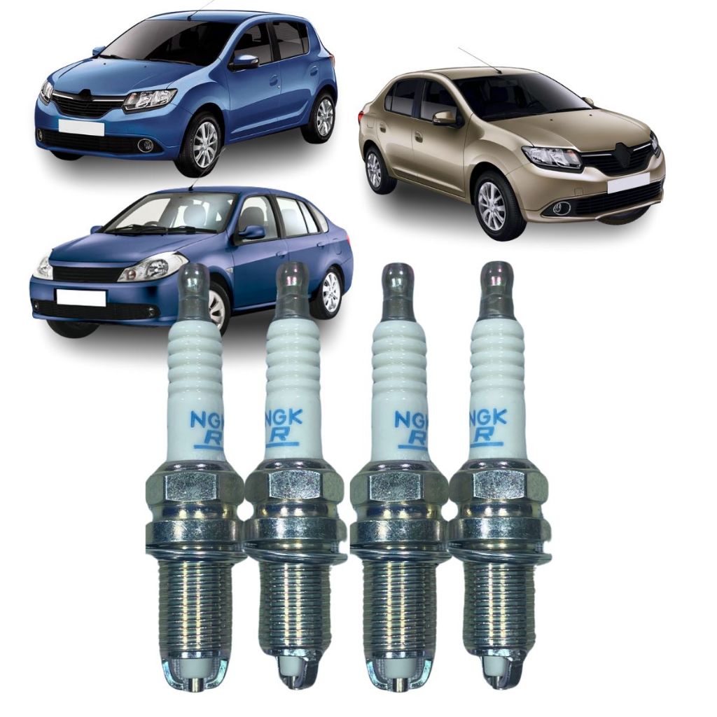 ogo Kit 04 Velas De Ignição Ngk Renault Sandero Logan Symbol 1.6 8v Hi-Torque Flex