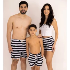 Kit família 3 bermudas moda praia shorts iguais combinando adulto infantil tal pai mãe filho