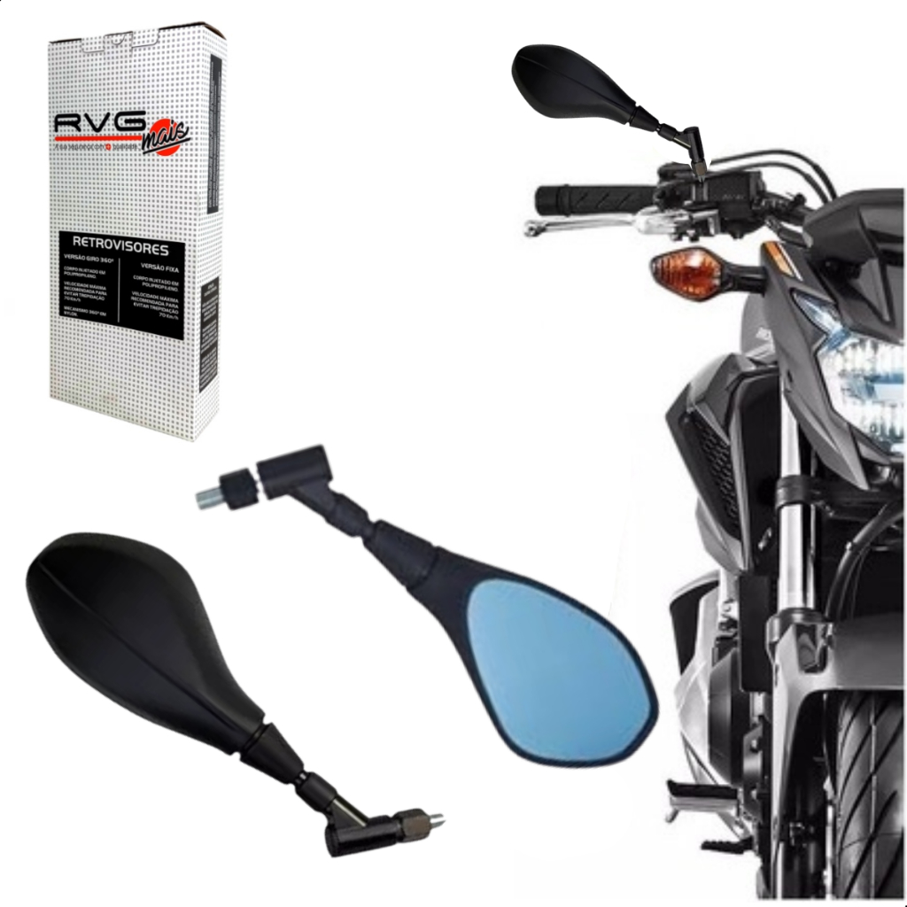 Retrovisor Bmw F800 Gs 650 Giro 360 Lente Azul Para Xre Titan Fan Cb em Oferta na Shopee
