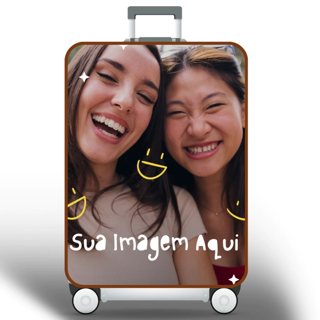 Capa Protetora Para Mala de Viagem Personalizada Envie a sua Imagem