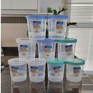 Kit Potes Tampa Com Rosca Ótima Vedação 500ml Cores Sortidas em Oferta na Shopee