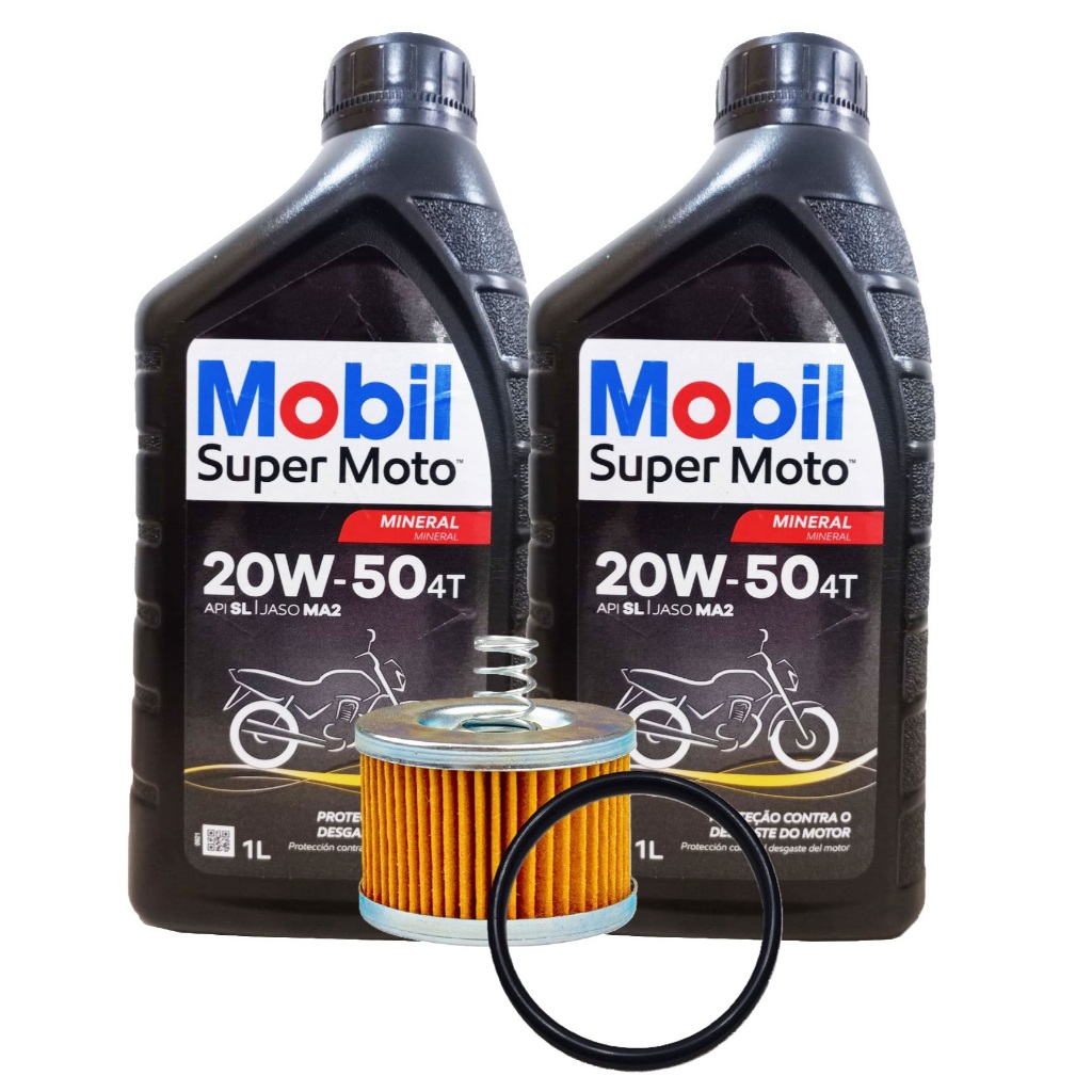 Troca de Óleo Fazer 150 / Fz15 150 Abs / Crosser 150 / Factor 150 Mobil 20w50 + Filtro C/ Oring em Oferta na Shopee