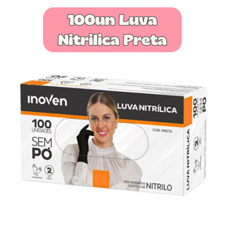 100UN Luva Nitrilica Preta Descartável para Estética Manicure Pedicure Salão e Higiene em Oferta na Shopee