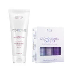 Amend KIT Cronograma Capilar 3 Ampolas de 14ml + Máscara Acidificante Equilíbrio do PH 250g