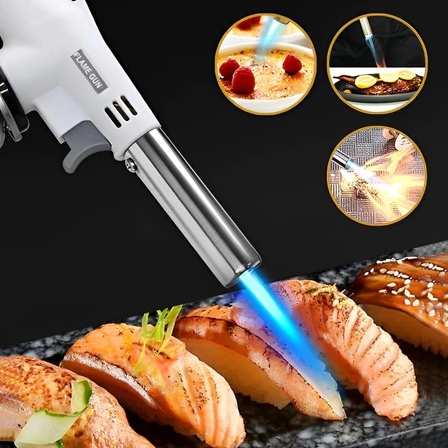 Maçarico Culinário Portátil de Cozinha Multiuso Manual com Controle de Chama Gourmet