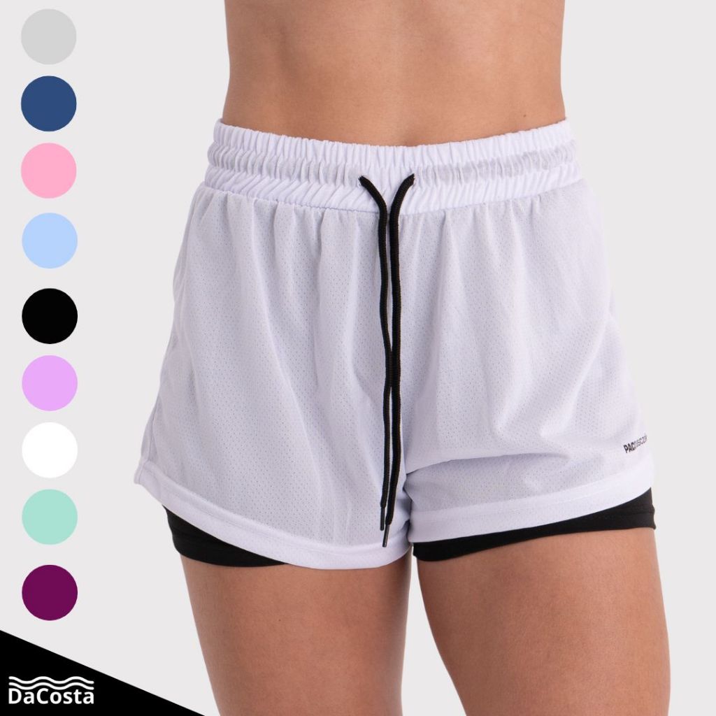 Short Dryfit 2em1 Feminino Academia Bermuda Dupla Para Caminhada Treino  e Outros Exercíci...