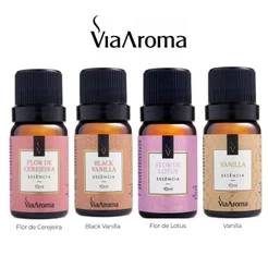 Kit 4 Essência 10ml Para Aromatizador Difusor Umidificador elétrico de Ambiente Via Aroma