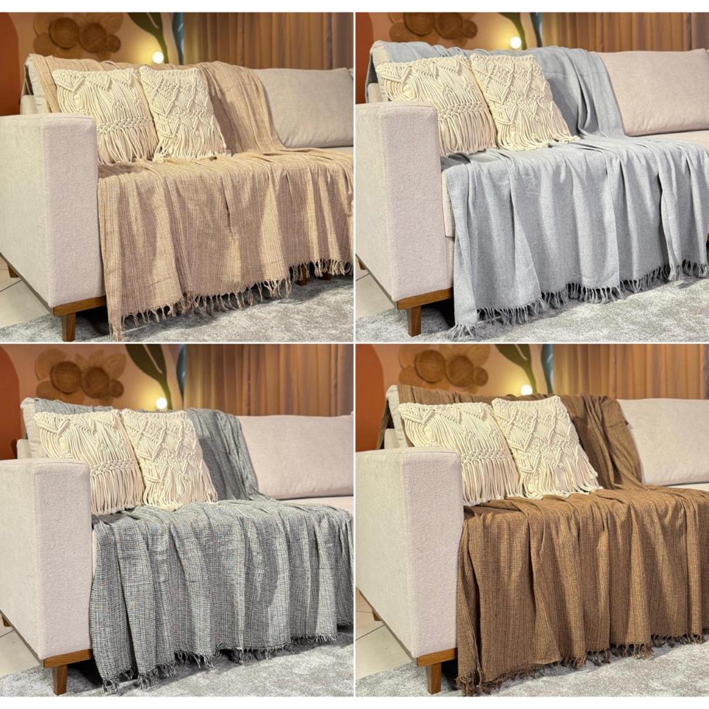 Manta para Sofá e Cama  2,10 x 1,50 Protetora Cobertor Colcha Material 100% Algodão