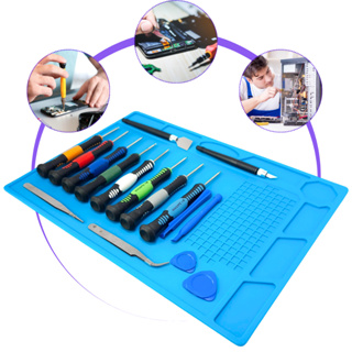 Kit Manta Antiestática 32x23cm com Chaves de Precisão 16 peças Estação Trabalho Resistente a Calor em Oferta na Shopee