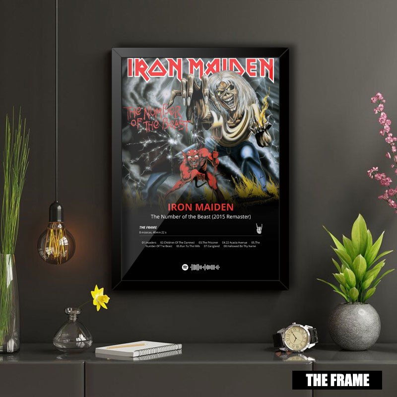Quadro Decorativo A4/A3 Spotify Album The Number Of The Beast Iron Maiden