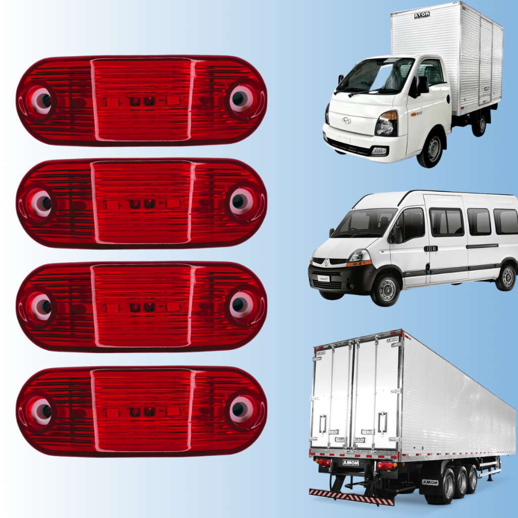 4 Lanternas Vigia Led Bivolt Teto Delimitadora Pisca Universal Caminhao Onibus Carreta Van Trailer Escolar em Oferta na Shopee