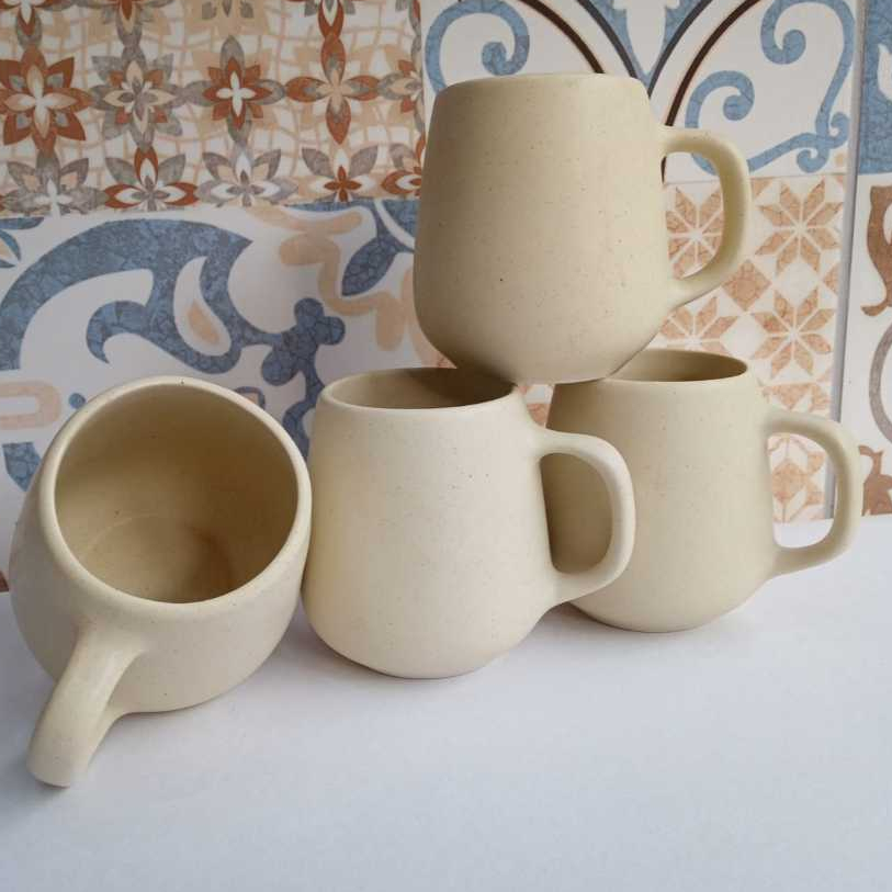 Jogo 6 Xicara Caneca Bojuda 260ml Bojuda Porcelana Café Chá Chocolate Quente Kit Caneca Organica