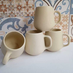 Jogo 6 Xicara Caneca Bojuda 260ml Bojuda Porcelana Café Chá Chocolate Quente Kit Caneca Organica