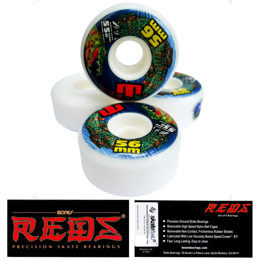 Roda Skate Moska 56mm 101a Pro Raul Roger + Rolamento Redbones - Reds Original