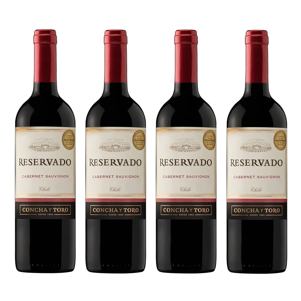 Kit 04 Vinhos Concha Y Toro Reservado Cabernet Sauvignon 750ML em Oferta na Shopee