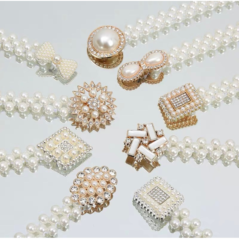 Cinto Pérola Com Elástico Brilho Brilhante Com Trançados Moda Presentes 2024 em Oferta na Shopee