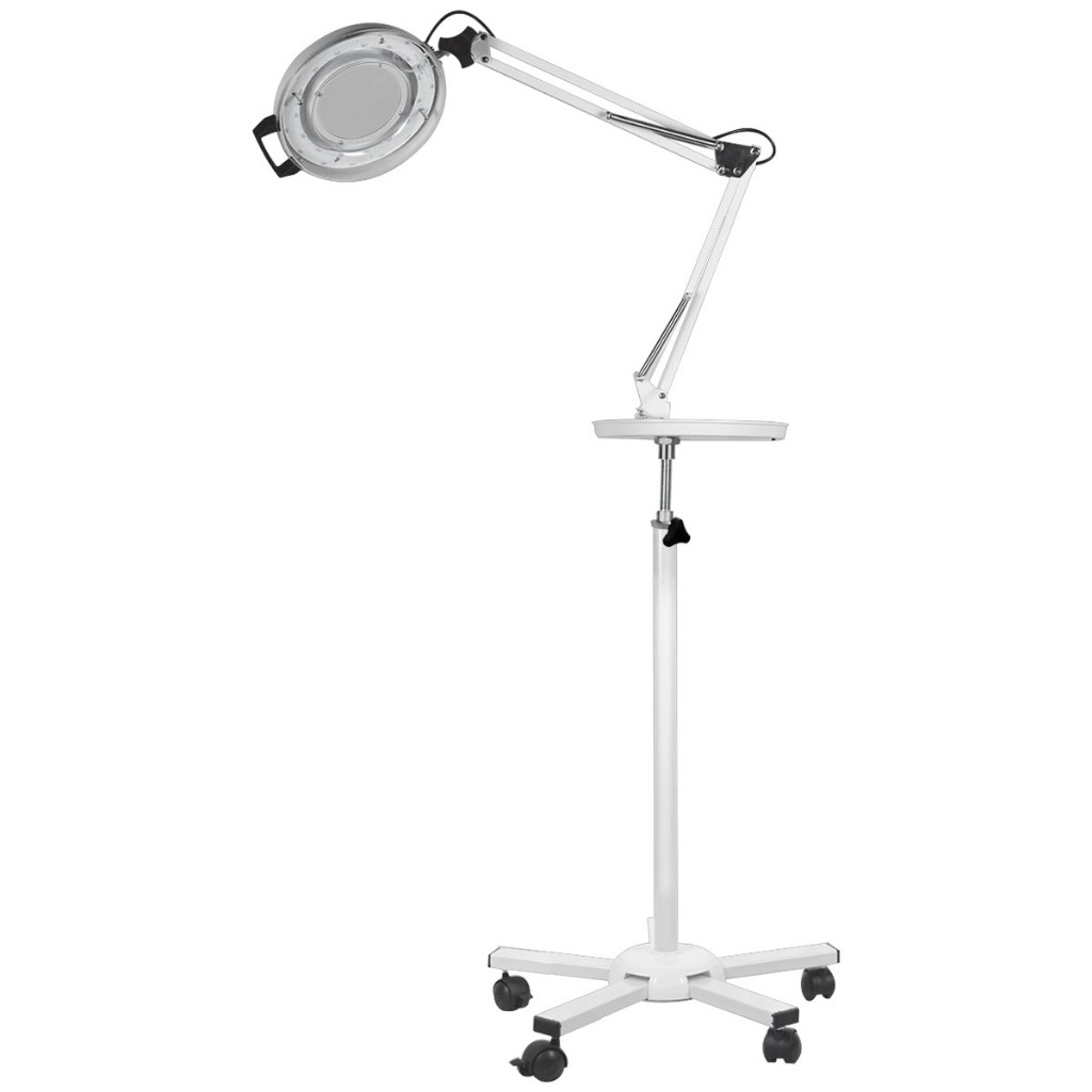 Lupa LED Luminária com Tripé Bandeja Bivolt Profissional Estética Clínica Beleza Spa Estek