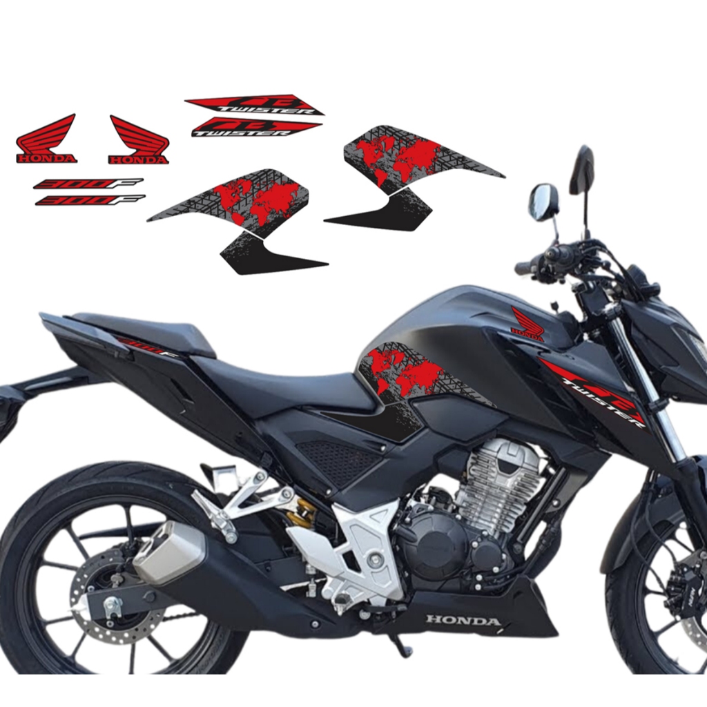 Adesivo Vinil Kit Faixa Grafismo Carenagem M58 Moto Cb 300 F
