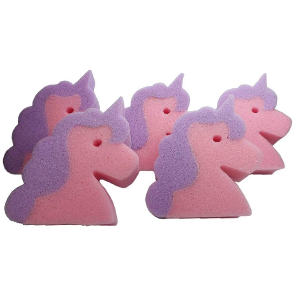 Esponja De Banho, Bucha Infantil de Espuma Kit 5 unidades Personagem Unicórnio Lembrancinhas de Aniverssario