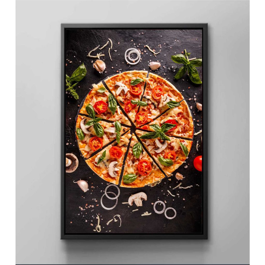 Quadro Luxo Pizza Pizzarias Restaurantes Decoração Gourmet Tela Canvas Filete GG01