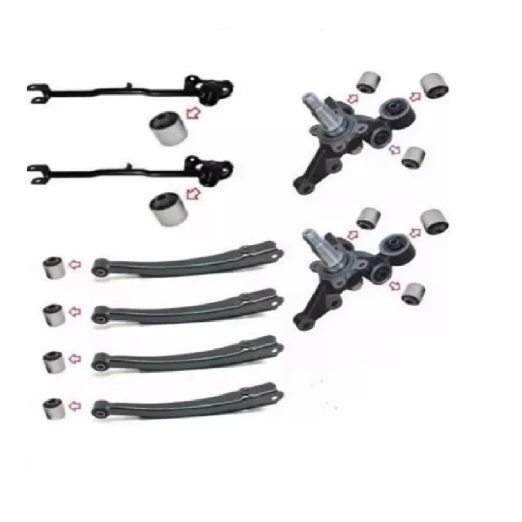 Kit 12 Buchas Suspensão Traseira Jac J3 2011 2012 2013 2014 2015 2016