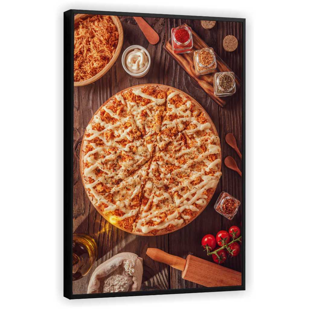 Quadro Luxo Pizza Pizzarias Restaurantes Decoração Gourmet Tela Canvas Filete GG03
