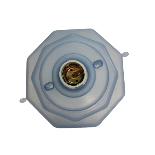 Plafon Decorativo Sobrepor Luz Octagonal C/ Soquete Azul