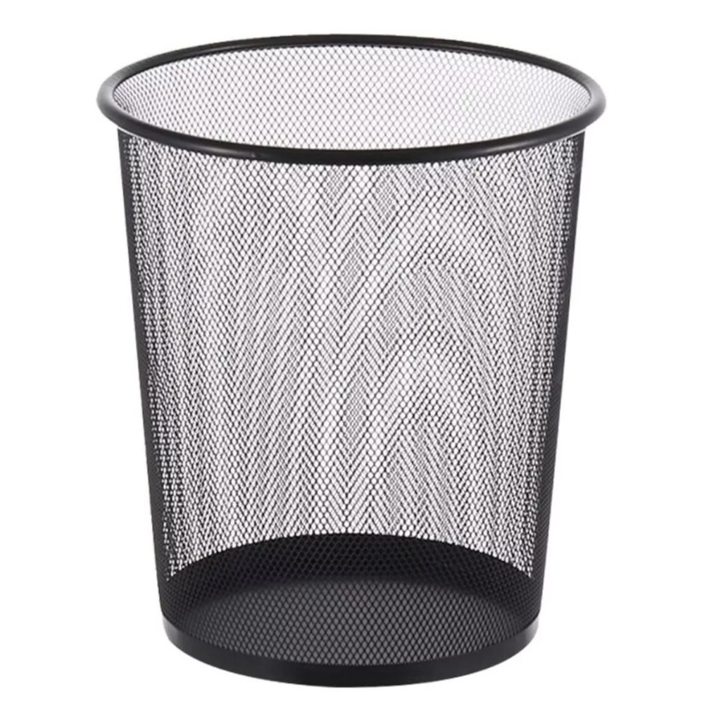 Lixeira Telada Preta Metal 10l Para Banheiro Quarto, ferro resistente, escritorio, escola, papel