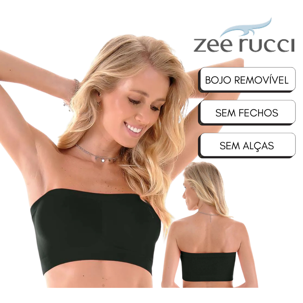 Top Faixa Sutiã Bojo Removível Sem Costura Zee Rucci em Oferta na Shopee