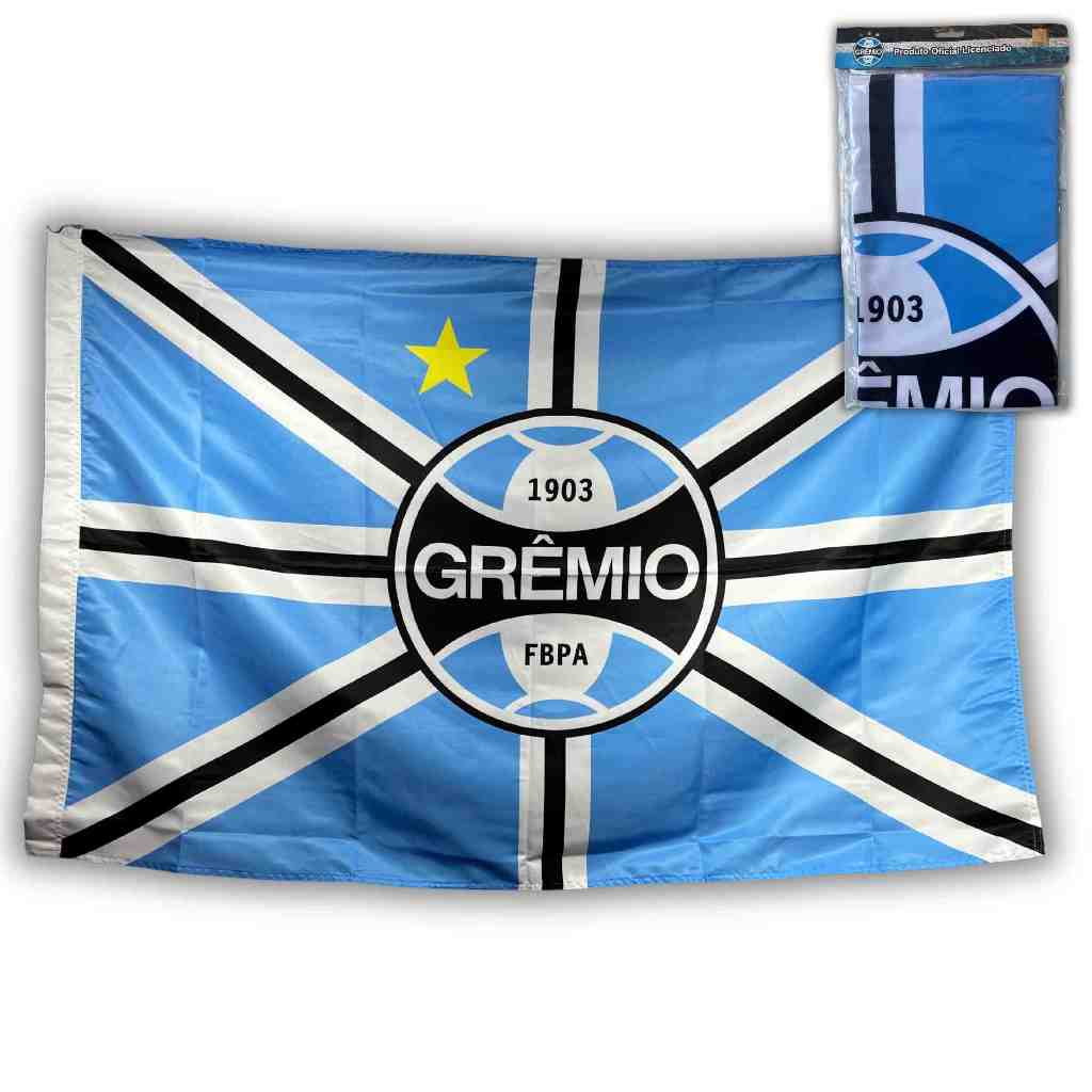 Bandeira Flâmula Grêmio 2panos Oficial 1,28x0,90 dupla face