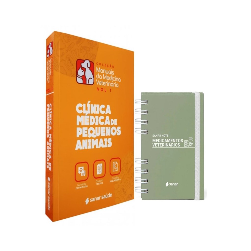 Kit Livros Sanar Note Medicamentos Veterinários + Clínica Médica de Pequenos Animais em Oferta na Shopee