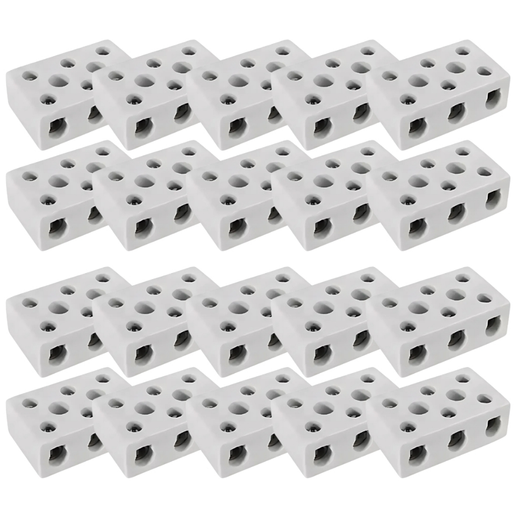 Conector Chuveiro de Porcelana Tripolar 50a 16mm 20un Branco sindal entrada energia atacado