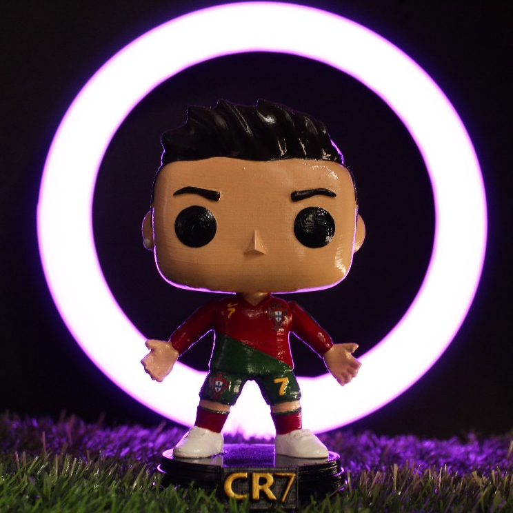 Cristiano Ronaldo CR7 Estilo Funko Pop Boneco-  C/ Base + Caixa !                     (Jogador de Futebol Copa do Mundo)