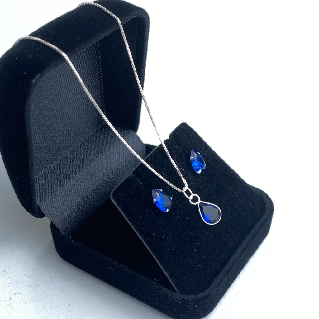 Kit Colar e Brincos Gota Presente Feminino Conjunto Moda Feminina estiloso Prata 925 em Oferta na Shopee