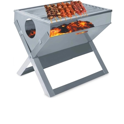 Churrasqueira Maleta Dobrável Pratika a Carvão Inox Portátil